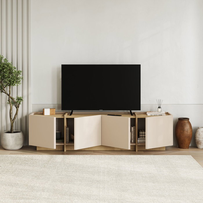 Nordure Lowen Soporte para TV Mink y Sapphire Oak
